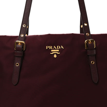 Tessuto Nylon Saffiano Tote Granato