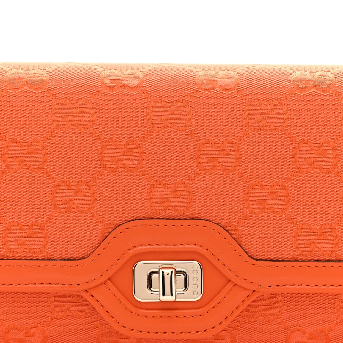 GG Monogram Textured Dollar Calfskin Small Luce Shoulder Bag Orange