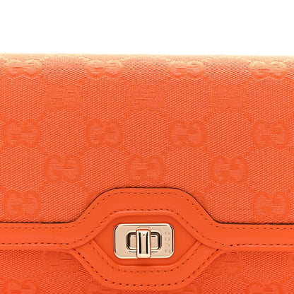 GG Monogram Textured Dollar Calfskin Small Luce Shoulder Bag Orange