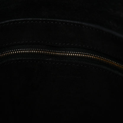 Soft Grained Calfskin Sangle Bucket Bag Black