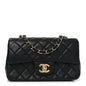 Lambskin Quilted Mini Rectangular Flap Black