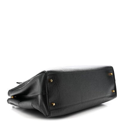 Saffiano Lux Extra Large Galleria Double Zip Tote Black