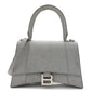 Glitter Fabric Small Hourglass Top Handle Bag Grey