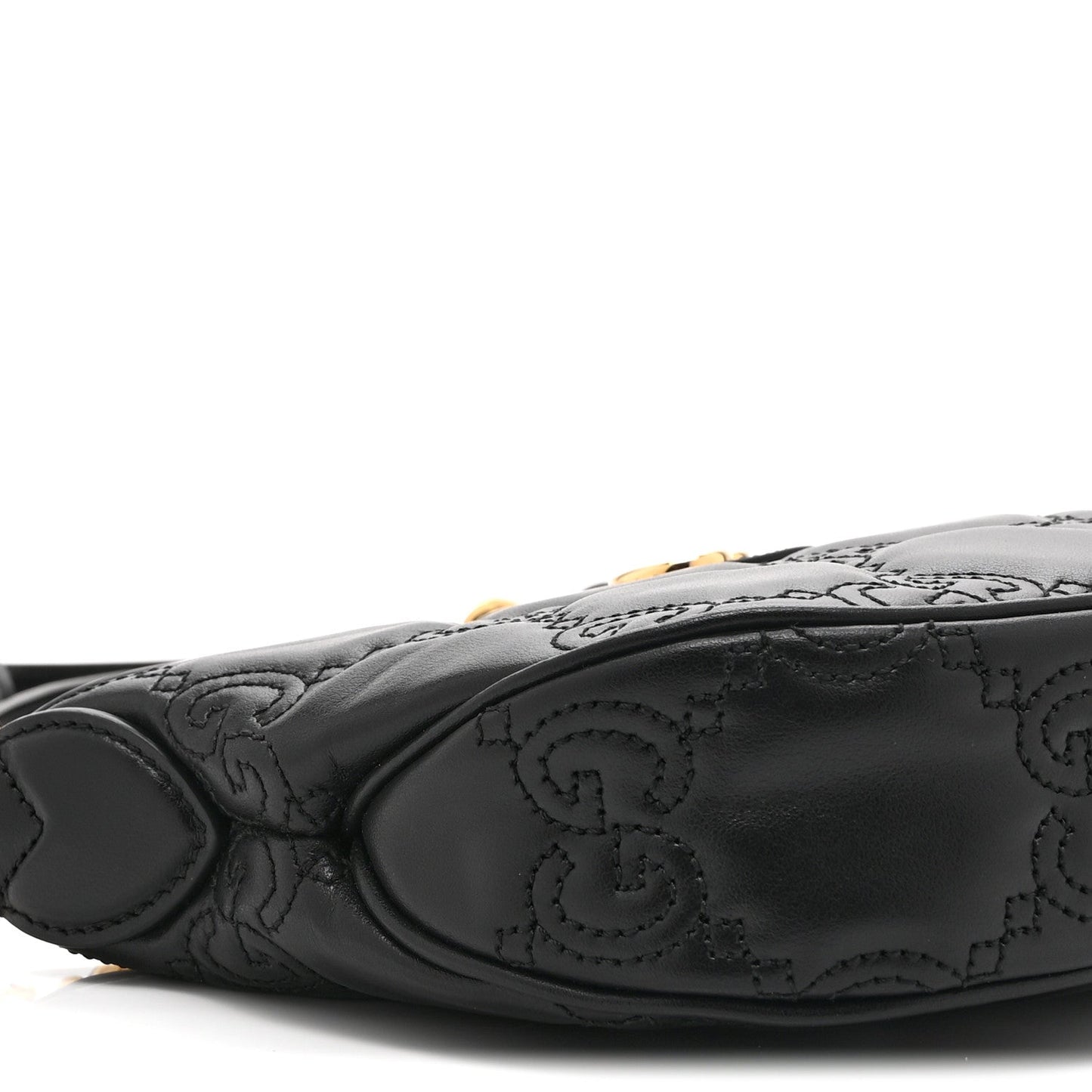 Calfskin GG Matelasse Mini Hobo Shoulder Bag Black