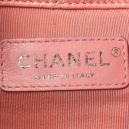 Aged Calfskin Quilted Small Gabrielle Backpack Pink