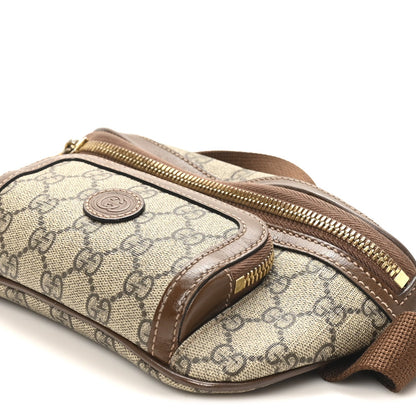 GG Supreme Monogram Textured Calfskin Retro Interlocking G Belt Bag Beige Ebony Brown Sugar