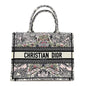 Canvas Embroidered Medium Around The World Book Tote White Multicolor