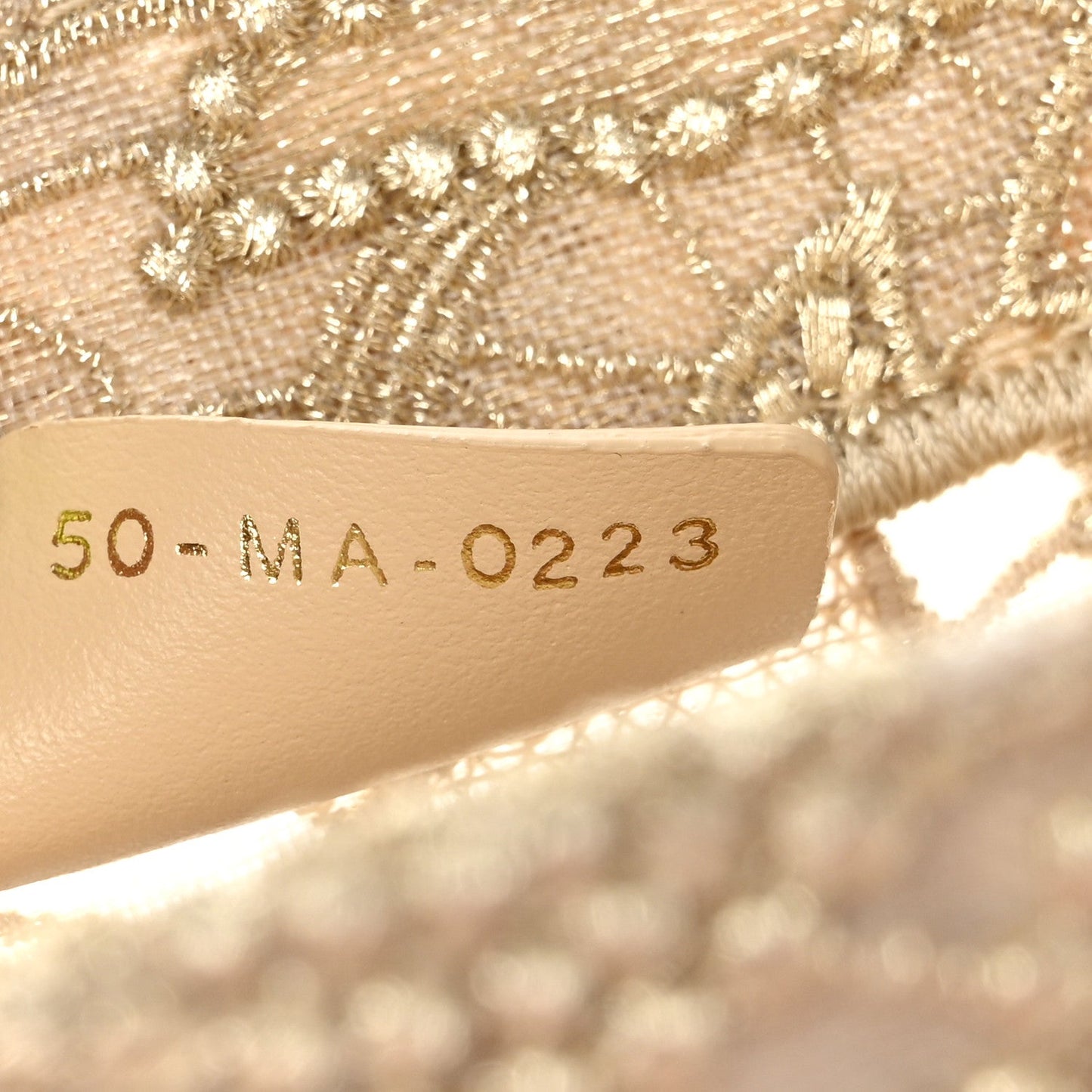 Transparent Metallic Embroidered Mesh Macrame Medium Book Tote Gold