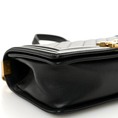 Caviar Quilted Medium Boy Flap Black