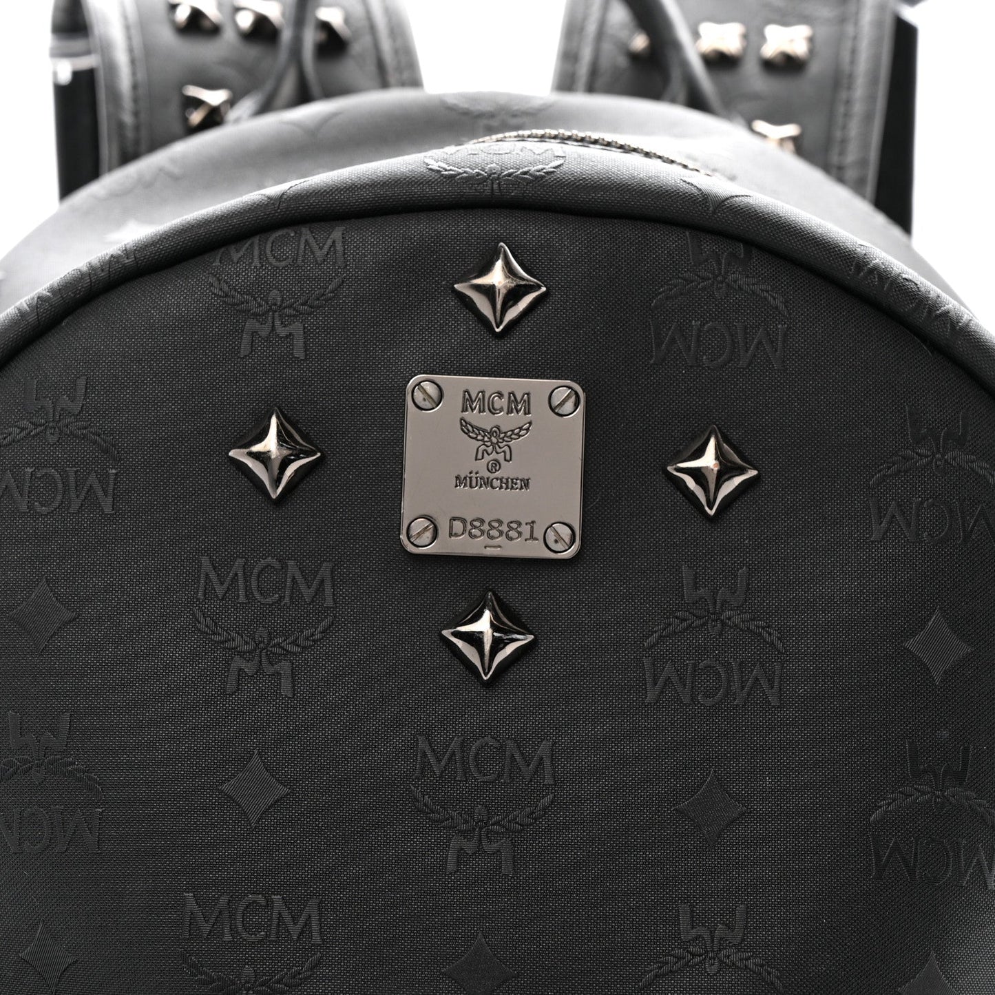 Nylon Monogram Studded Stark Medium Backpack Black