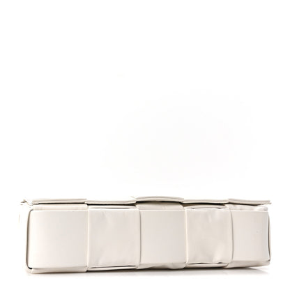 Patent Maxi Intrecciato Cassette Crossbody Bag White