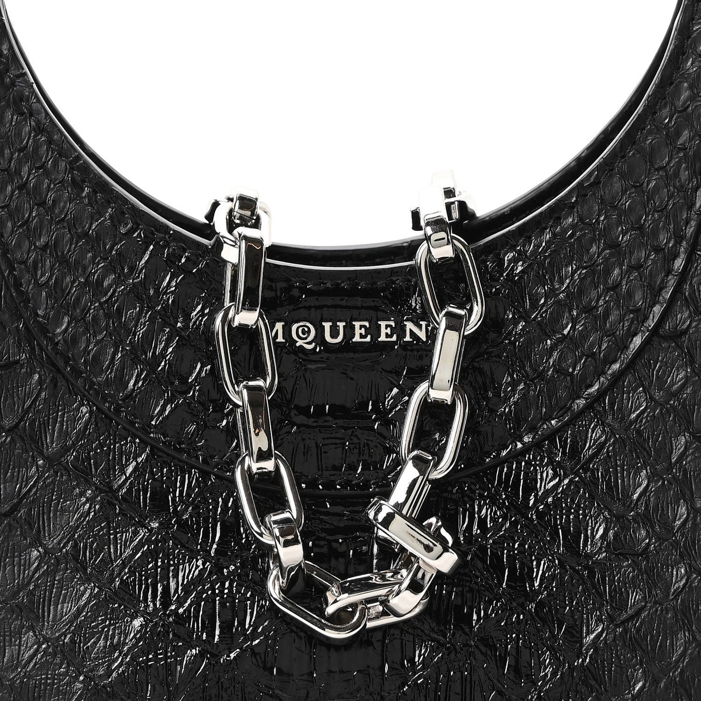 Snakeskin Crystal Mini T Bar Top Handle Black