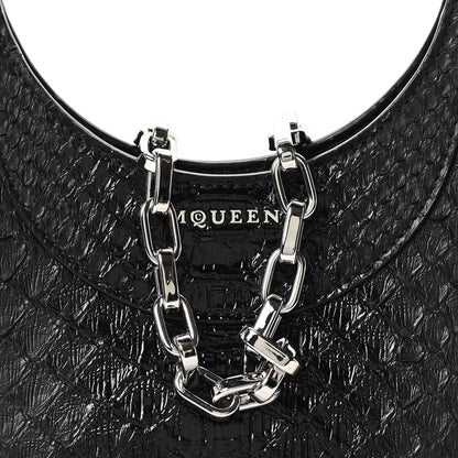 Snakeskin Crystal Mini T Bar Top Handle Black