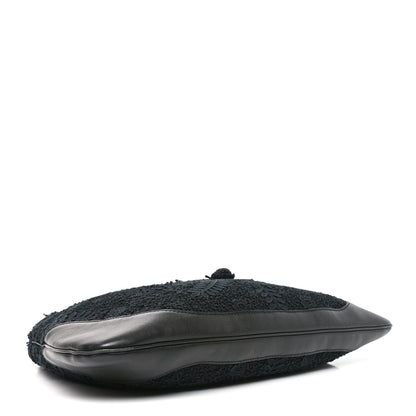 Calfsking Lace Large Jackie O Bouvier Hobo Black