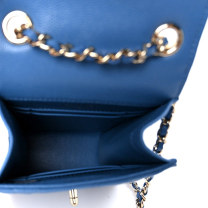 Caviar Quilted Classic Phone Holder Blue