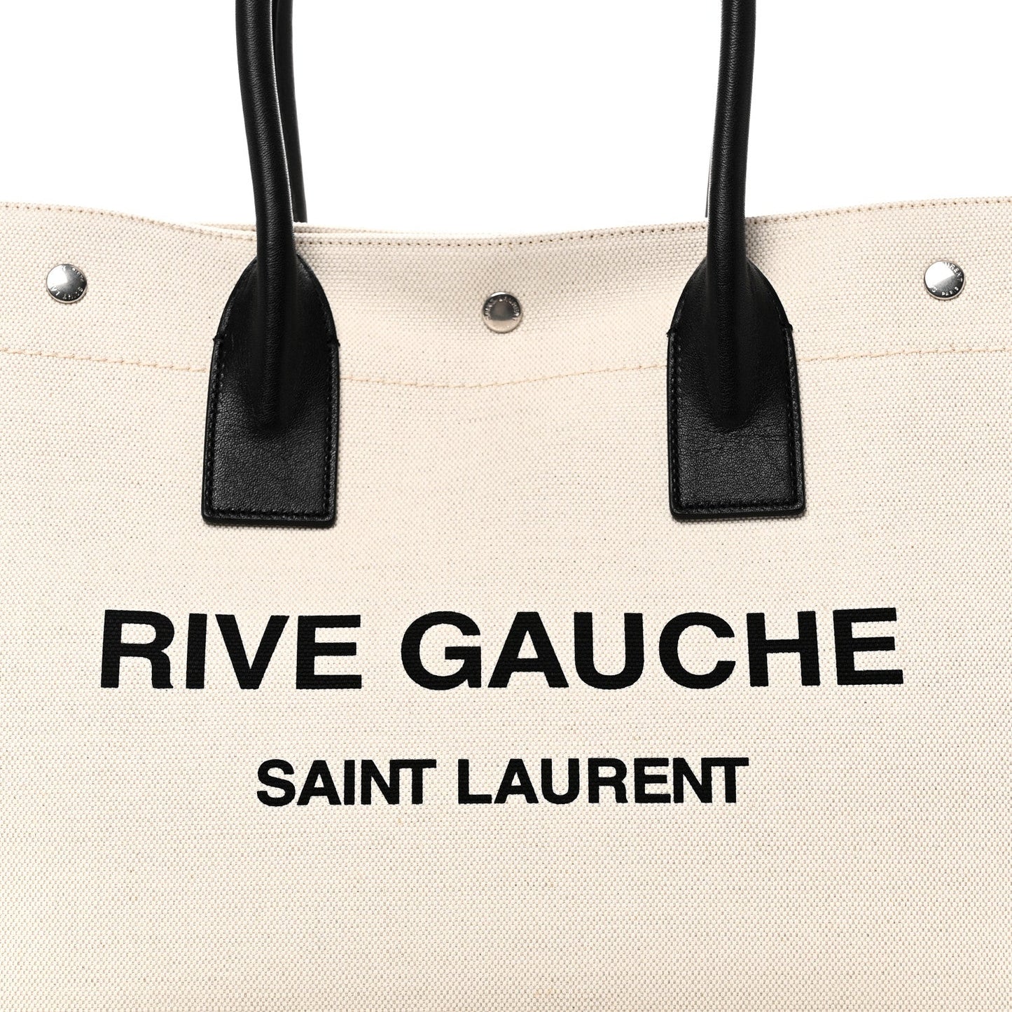 Linen Calfskin Small Rive Gauche Tote Greggio Natural