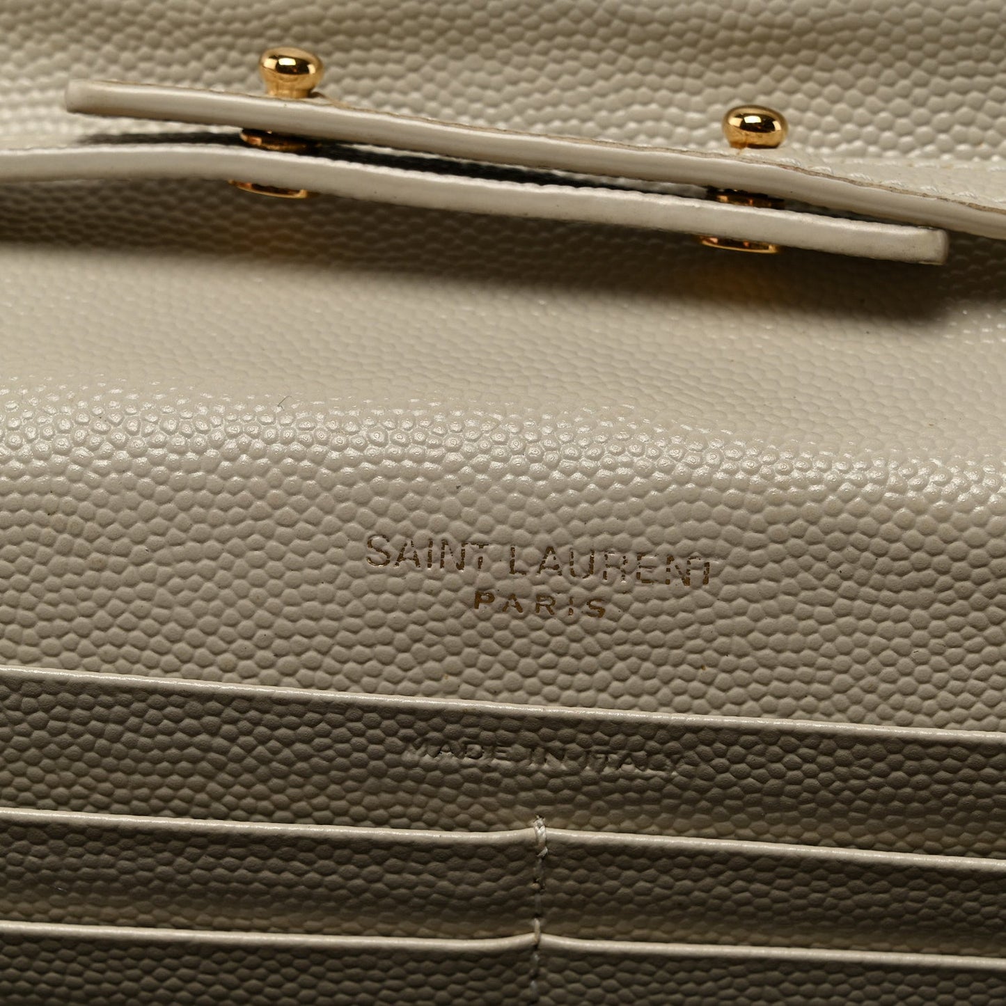 Grain De Poudre Matelasse Chevron Monogram Chain Wallet Crema Soft
