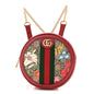 GG Supreme Monogram Web Flora Mini Ophidia Round Backpack Red