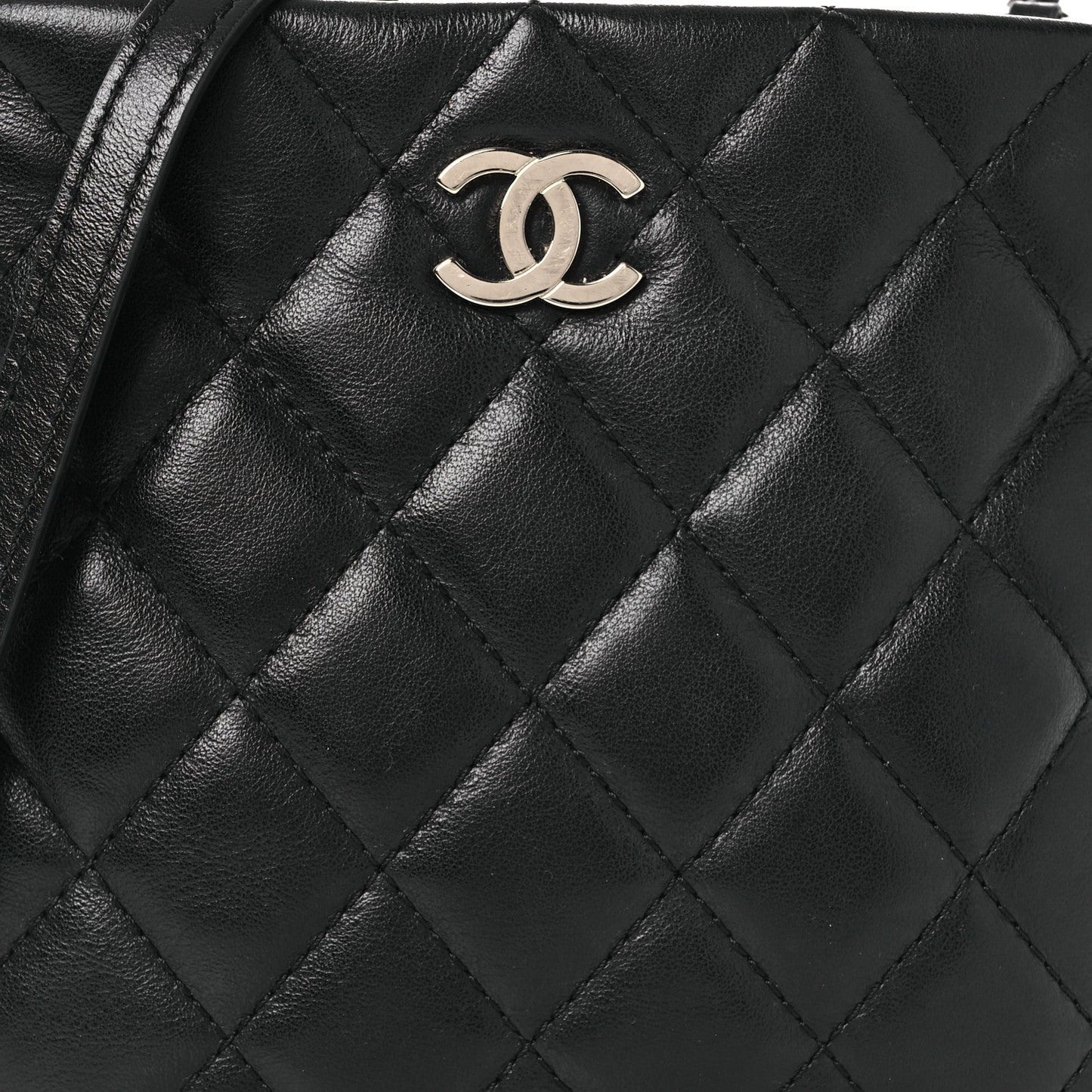 Calfskin Quilted Crossbody Bag Black