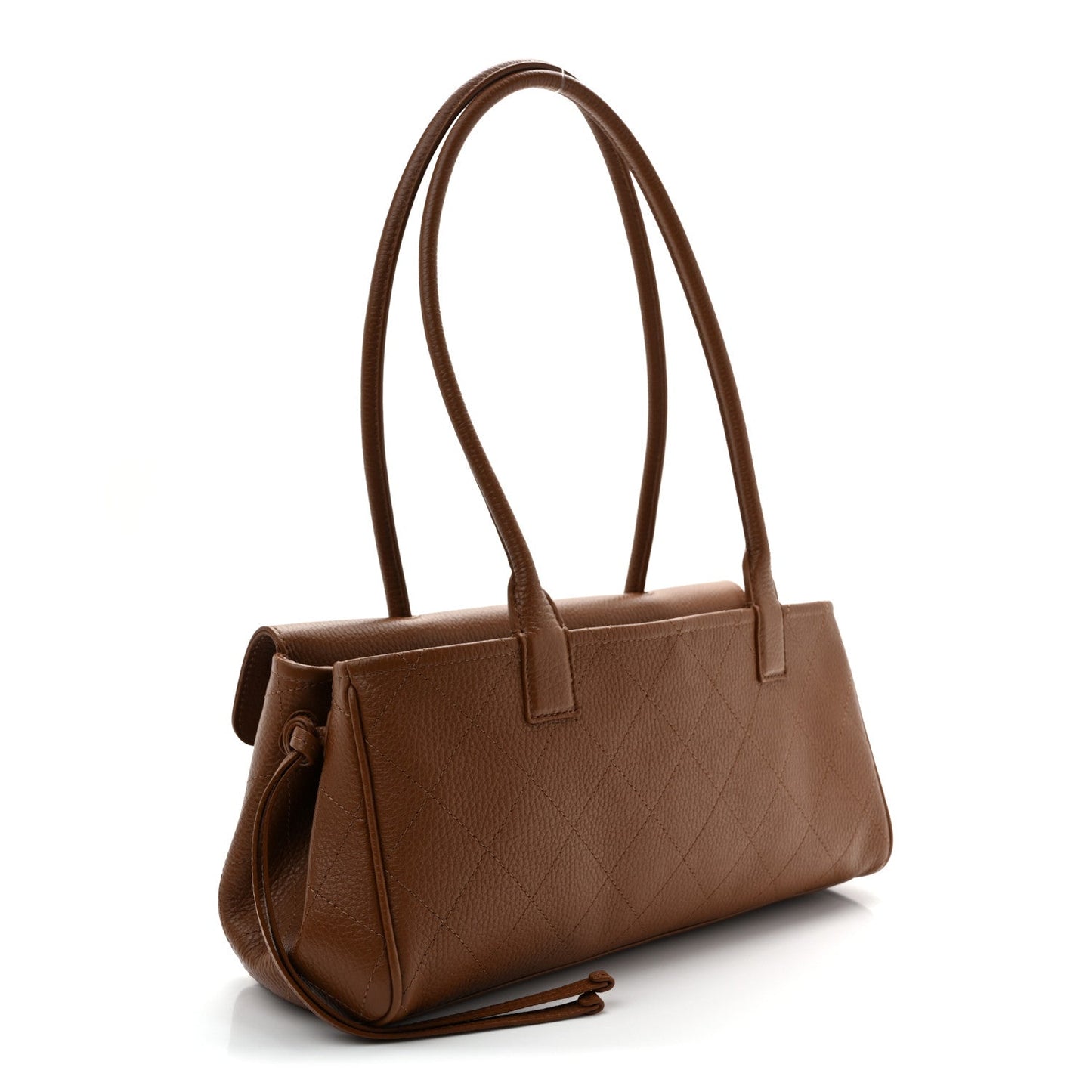 Grained Calfskin Stitched Urban Essentials Small Shopping Bag Camel