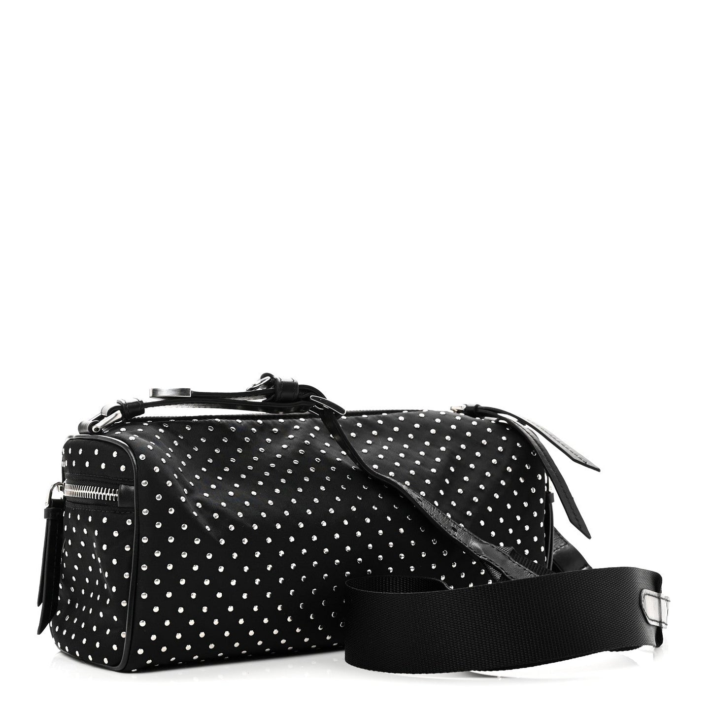 Re-Nylon Studded Shoulder Bag Black