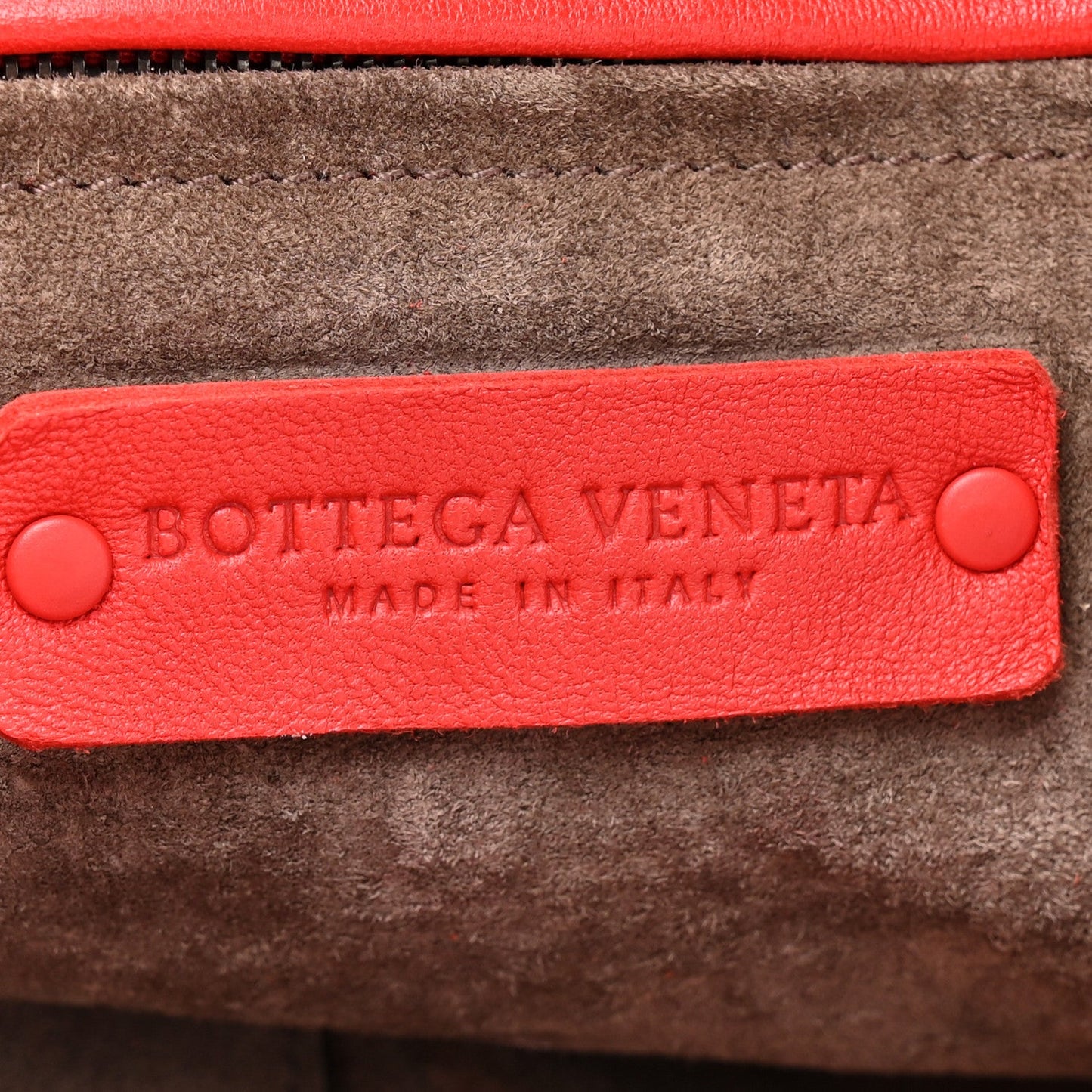 Nappa Intrecciato Ruffle Tote Red