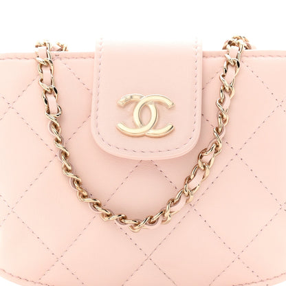 Lambskin Quilted Mini CC Chain Bag Light Pink