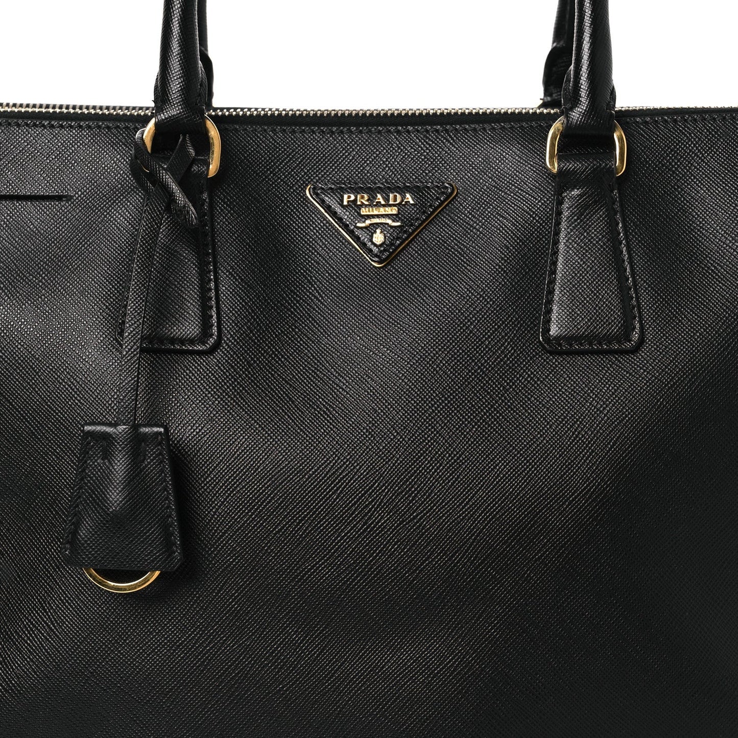 Saffiano Large Galleria Double Zip Tote Black