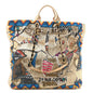 Graffiti Printed Canvas Street Spirit Tote Multicolor