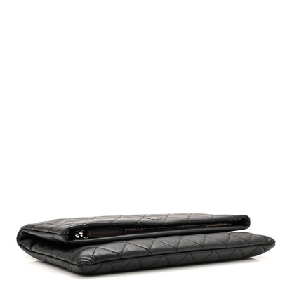 Lambskin Quilted CC Beauty Clutch Black