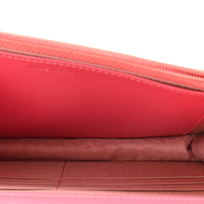 Wool Tweed Lambskin Quilted Chanel 19 Wallet On Chain WOC Coral Pink