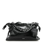 Patent Lambskin Donut Chain Large Flamenco Knot Clutch Black