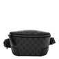 GG Supreme Monogram Emblem Calfskin Small Belt Bag Black Grey