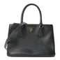 Saffiano Small Galleria Double Zip Tote Black