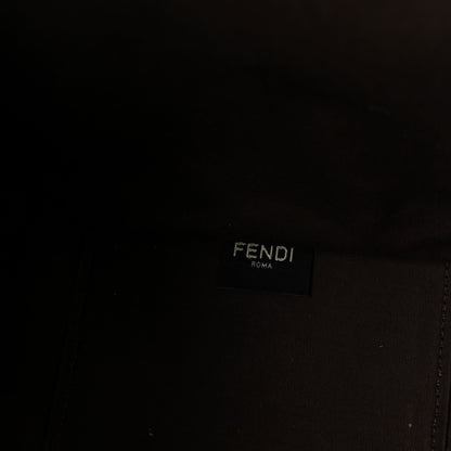 Canvas Vitello King Logo Embroidered Medium Fendi Sunshine Shopper Tote Sand Ghianda