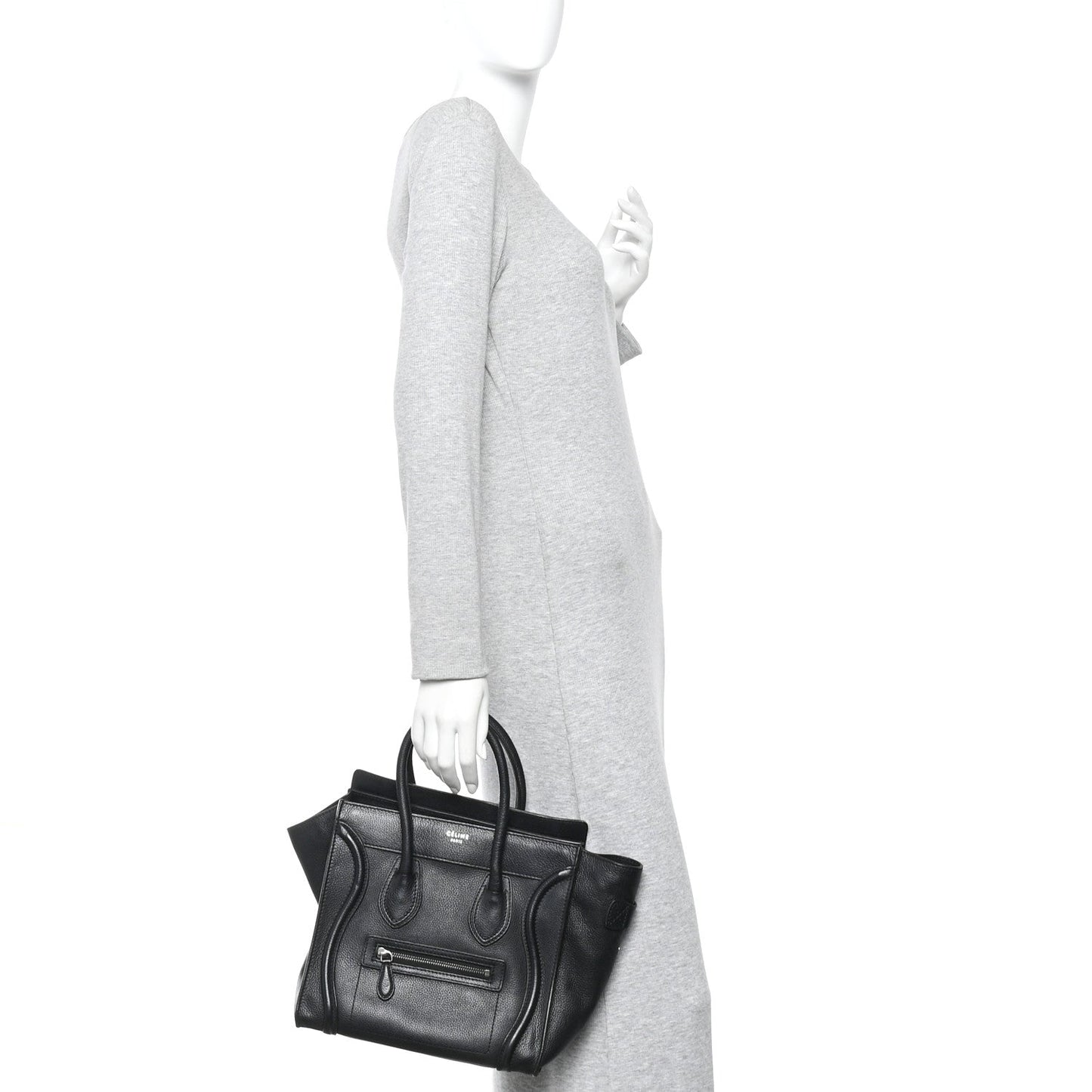 Drummed Calfskin Micro Luggage Black