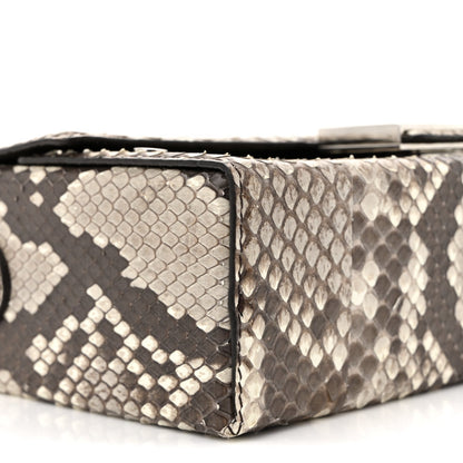 Snakeskin Baguette Soft Trunk White Camelia
