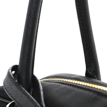 Re-Nylon Saffiano Medium Re-Edition 1978 Two Handle Bag Black