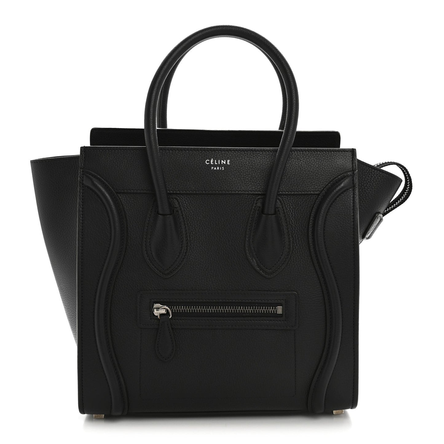 Drummed Calfskin Micro Luggage Black