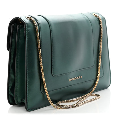 Iridescent Calfskin Serpenti Forever Shoulder Bag Emerald Green