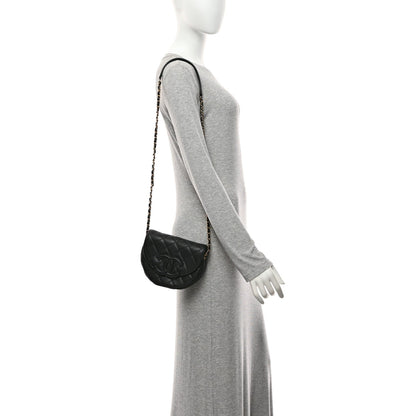 Caviar Quilted Mini Messenger Flap Black