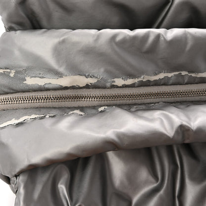 Nylon Coco Cocoon Zipped Tote Silver