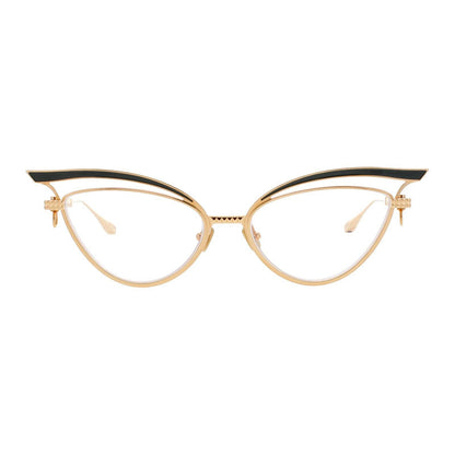 Valentino Eyeglasses Cat Eye Full Rim, Gold Green Frame and Clear Demo Lens Lens VLX-118-CHE
