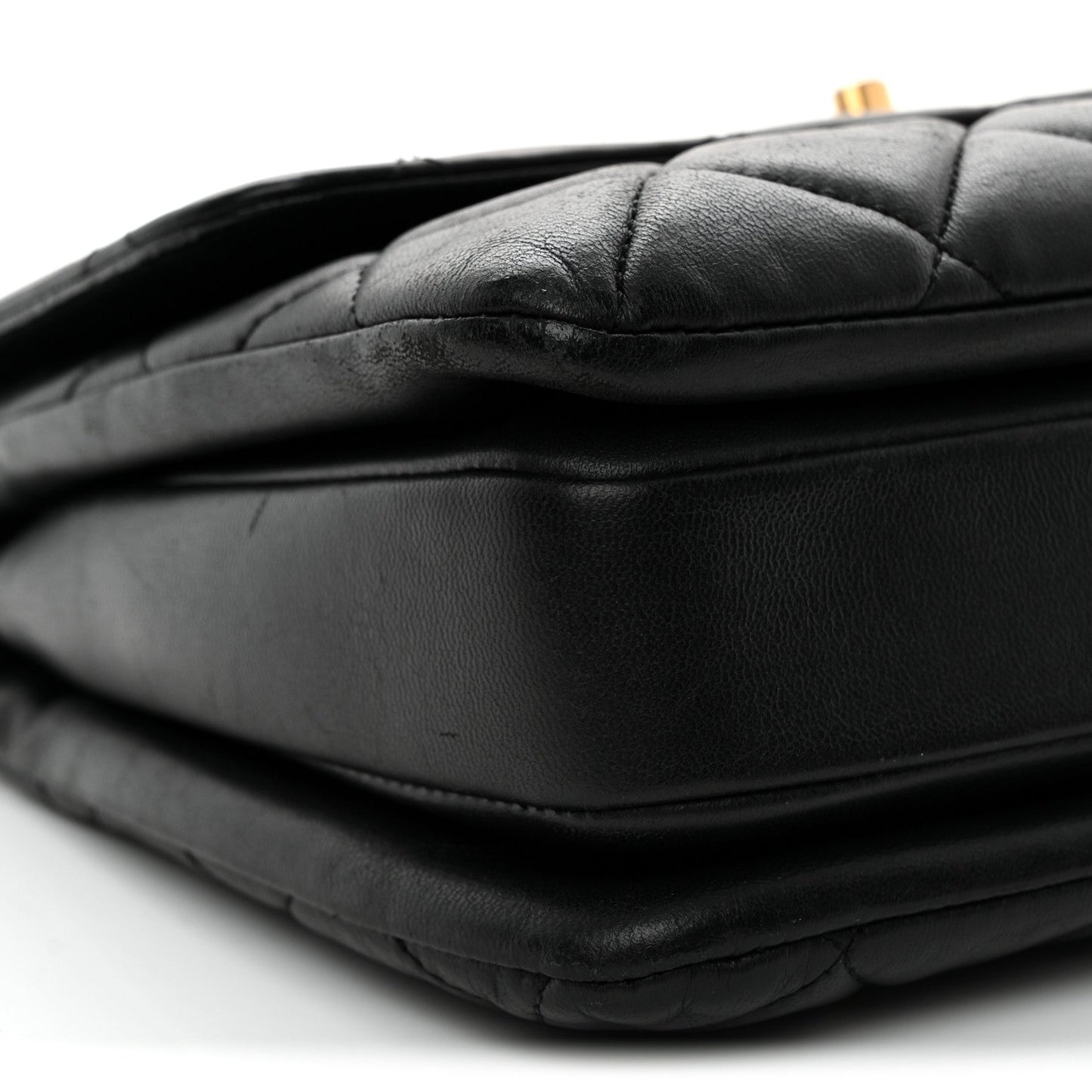 Lambskin Quilted Small Trendy CC Dual Handle Flap Bag Black