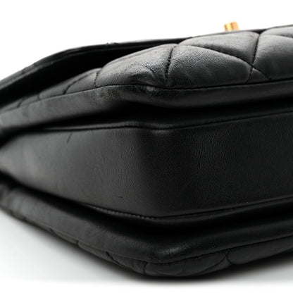 Lambskin Quilted Small Trendy CC Dual Handle Flap Bag Black