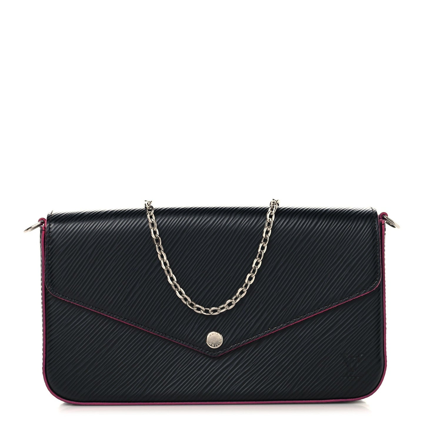 Epi Pochette Felicie Black Hot Pink