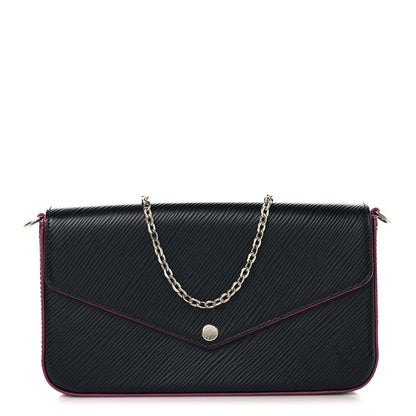 Epi Pochette Felicie Black Hot Pink