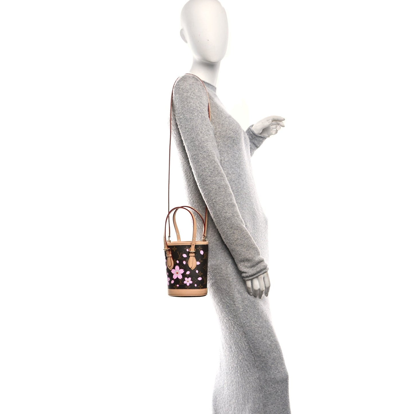 LV X TM Monogram Cherry Blossom Nano Bucket Sakura Brown
