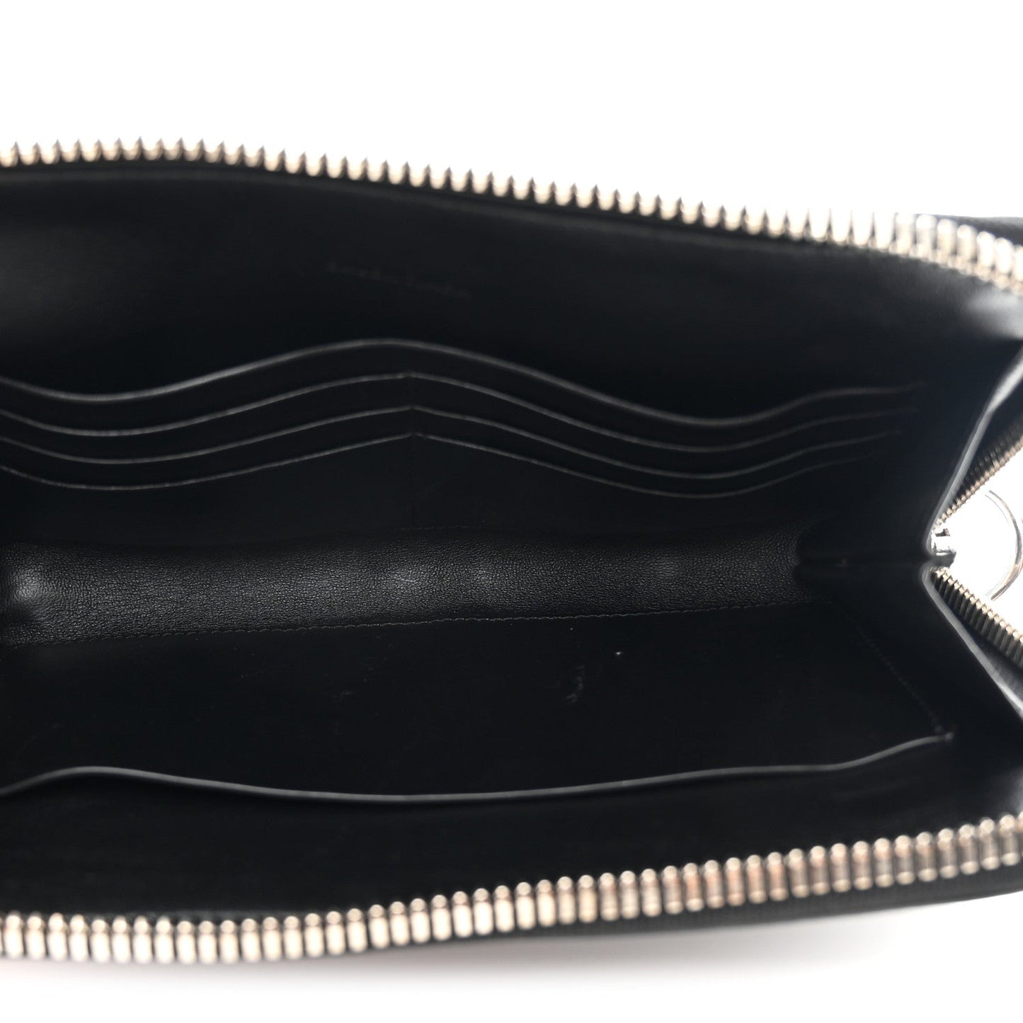 Calfskin Chain Cuff Wristlet Wallet Black