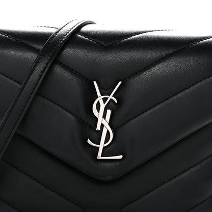 Calfskin Y Quilted Monogram Toy Loulou Crossbody Bag Black